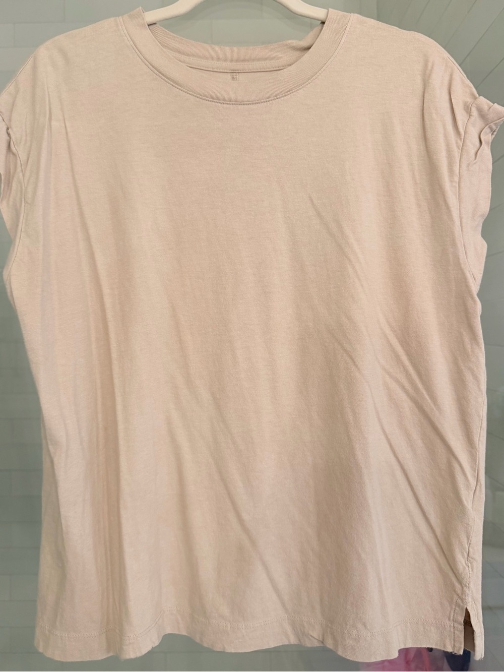 a new day Women's Short Sleeve Crewneck Tee in Light Beige